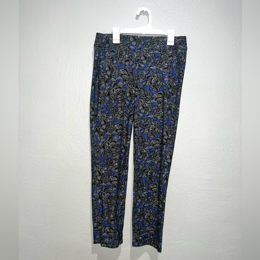 Chico's Black Purple Floral Leggings